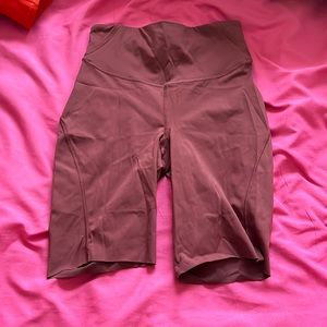 Lululemon wonder under biker shorts 8 in but they can be folded to be shorter